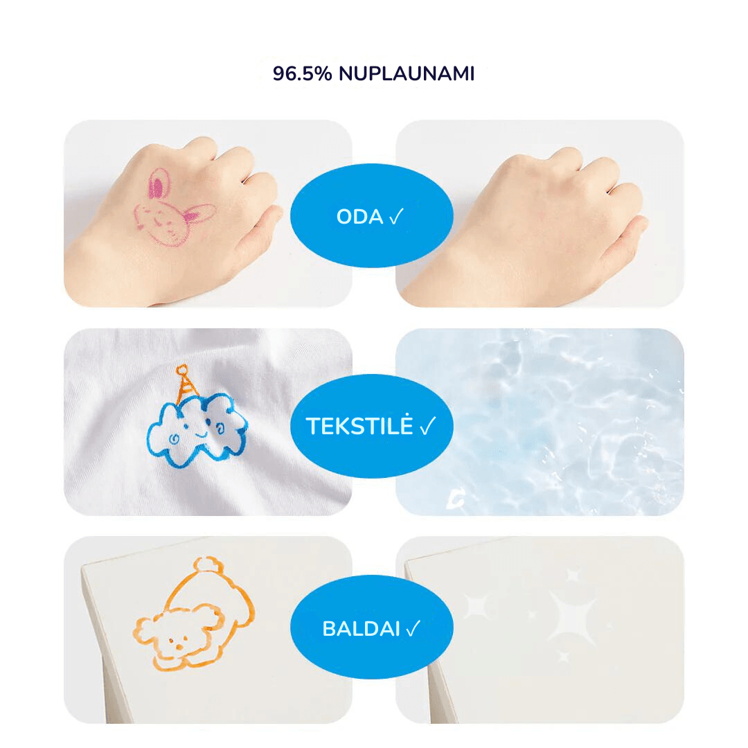 Mideer - Dvipusiai nuplaunami markeriai flomasteriai - 24 spalvos