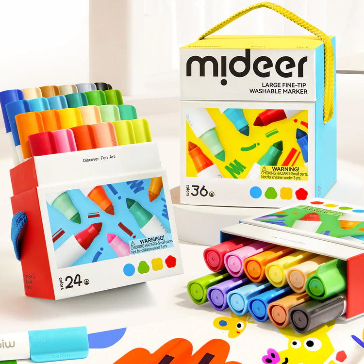 Mideer - nuplaunami markeriai flomasteriai - 12 spalvų