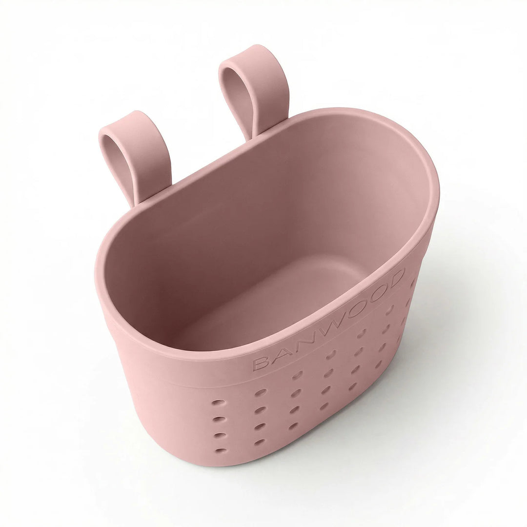 Banwood koszyk do hulajnogi lub roweru + przypinki – Dusty Rose Magic