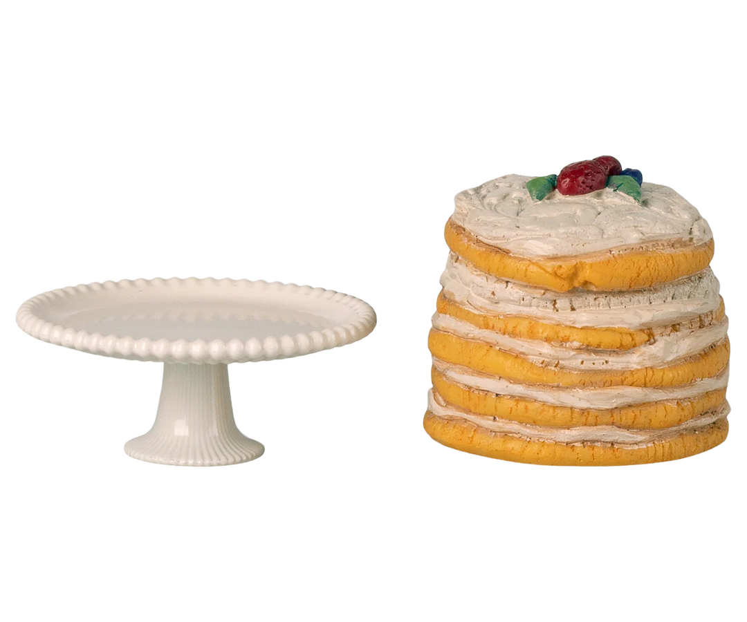 Maileg tort urodzinowy i patera - Off White