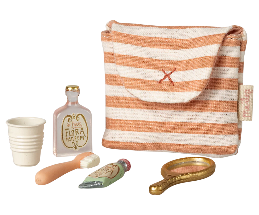 Maileg zestaw do mycia zębów - Coral Stripe