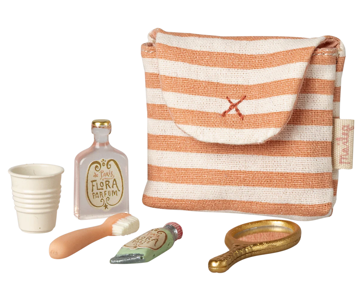 Maileg zestaw do mycia zębów - Coral Stripe