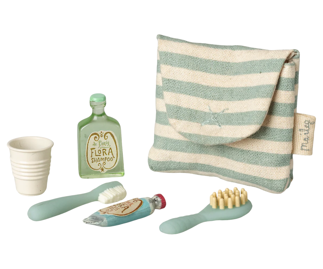 Maileg zestaw do mycia zębów - Blue Stripe