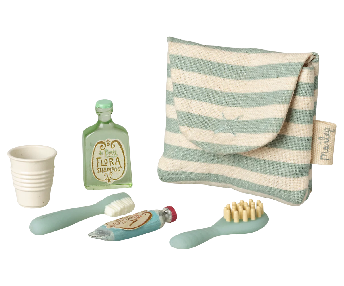 Maileg zestaw do mycia zębów - Blue Stripe