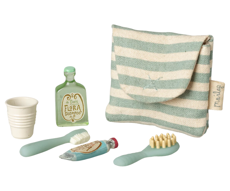Maileg zestaw do mycia zębów - Blue Stripe