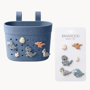 Banwood koszyk do hulajnogi lub roweru + przypinki - Deapsee Dinosaurs