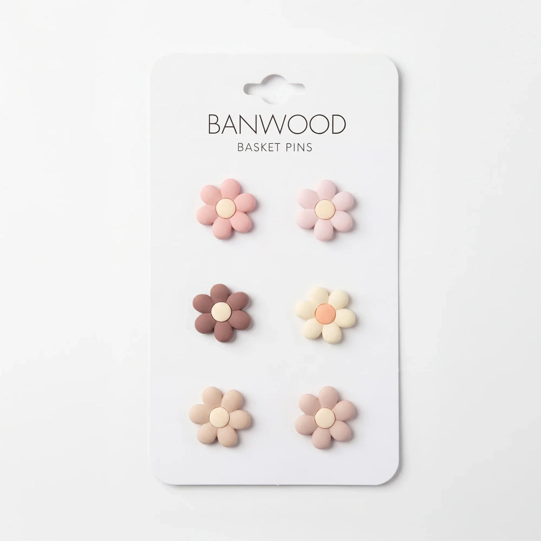 Banwood krepšelio ženkliukai - Flowers