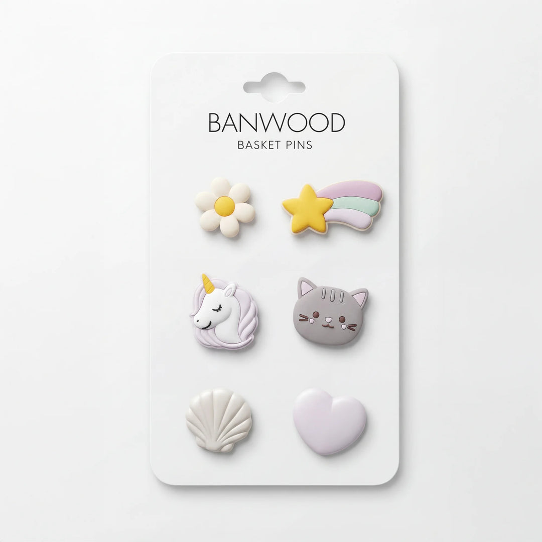 Banwood koszyk do hulajnogi lub roweru + przypinki – Raspberry Magic