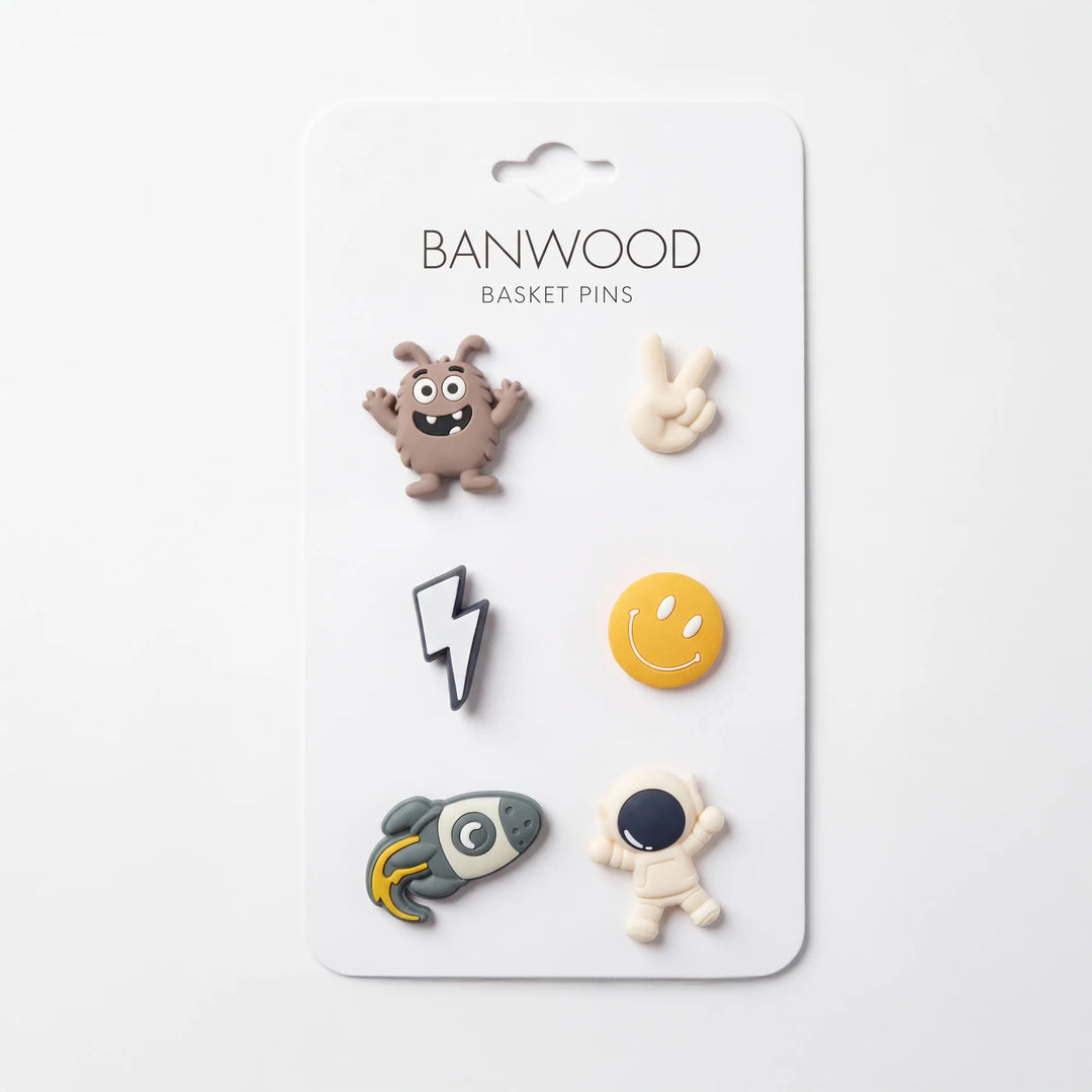 Banwood koszyk do hulajnogi lub roweru + przypinki – Olive Space