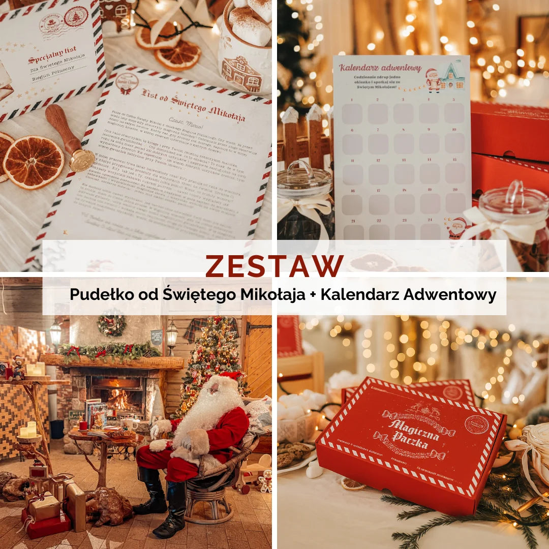 ZESTAW: Pudełko od Świętego Mikołaja + Kalendarz Adwentowy